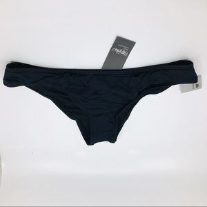 Mossimo Women's Bikini Bottom Ruched Black NWT